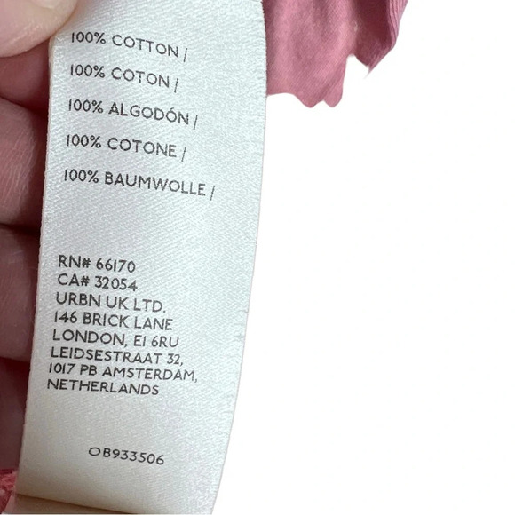 WE THE FREE Pink Long Sleeve Mock Neck oversized T-Shirt Medium - Picture 7 of 9